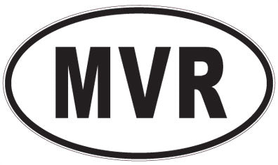 MVR - 3 Letter Initials Oval Sticker