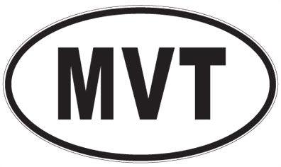 MVT - 3 Letter Initials Oval Sticker
