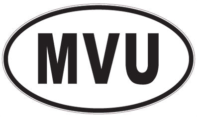 MVU - 3 Letter Initials Oval Sticker