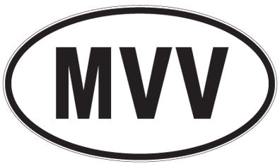 MVV - 3 Letter Initials Oval Sticker