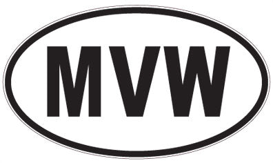 MVW - 3 Letter Initials Oval Sticker
