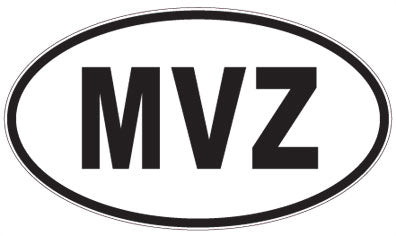 MVZ - 3 Letter Initials Oval Sticker