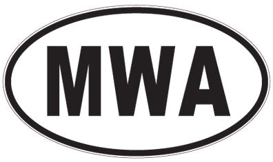 MWA - 3 Letter Initials Oval Sticker
