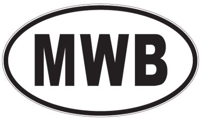 MWB - 3 Letter Initials Oval Sticker