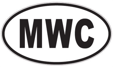 MWC - 3 Letter Initials Oval Sticker