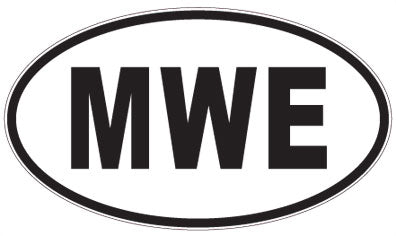 MWE - 3 Letter Initials Oval Sticker