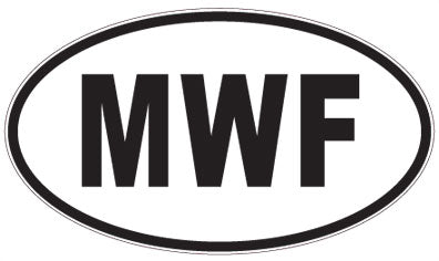 MWF - 3 Letter Initials Oval Sticker