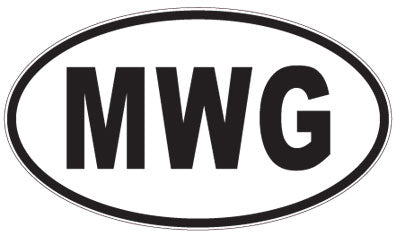 MWG - 3 Letter Initials Oval Sticker