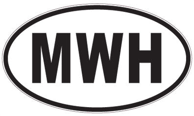 MWH - 3 Letter Initials Oval Sticker