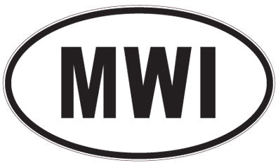 MWI - 3 Letter Initials Oval Sticker