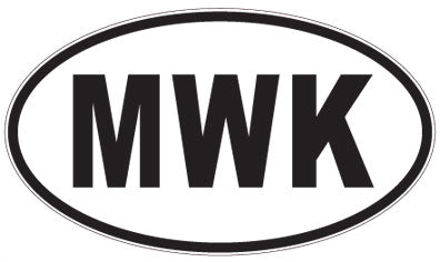 MWK - 3 Letter Initials Oval Sticker