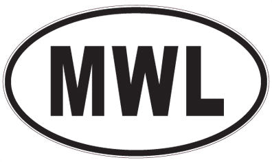 MWL - 3 Letter Initials Oval Sticker