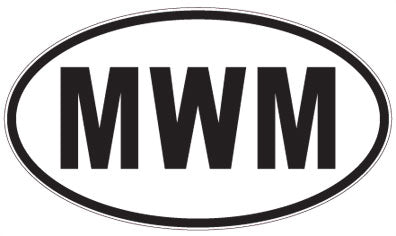 MWM - 3 Letter Initials Oval Sticker