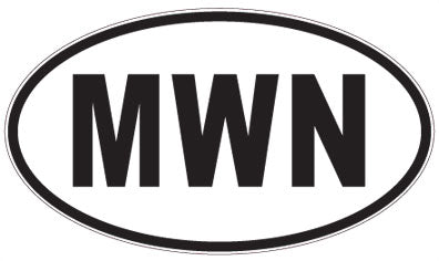 MWN - 3 Letter Initials Oval Sticker