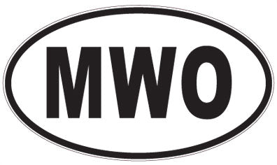 MWO - 3 Letter Initials Oval Sticker