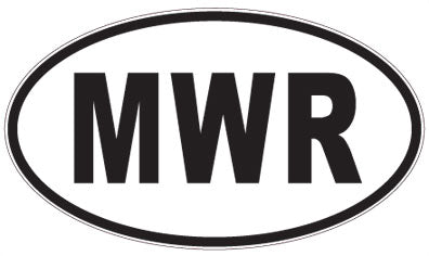 MWR - 3 Letter Initials Oval Sticker
