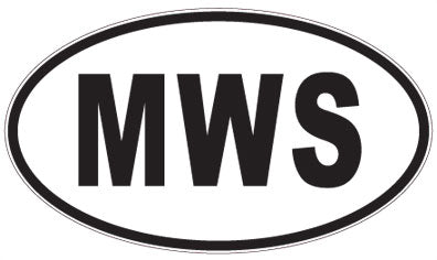MWS - 3 Letter Initials Oval Sticker