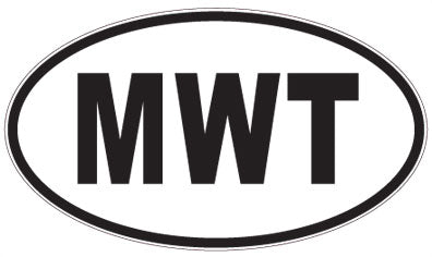 MWT - 3 Letter Initials Oval Sticker