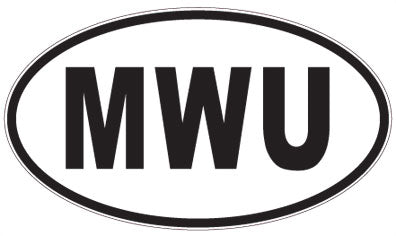 MWU - 3 Letter Initials Oval Sticker