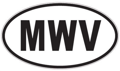 MWV - 3 Letter Initials Oval Sticker