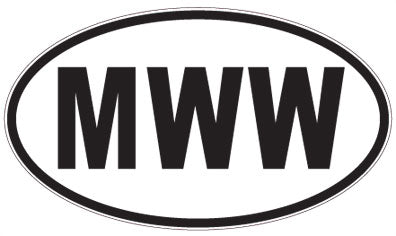MWW - 3 Letter Initials Oval Sticker