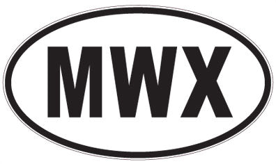 MWX - 3 Letter Initials Oval Sticker