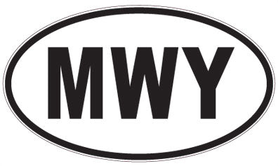 MWY - 3 Letter Initials Oval Sticker