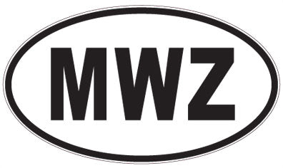 MWZ - 3 Letter Initials Oval Sticker