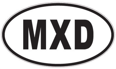 MXD - 3 Letter Initials Oval Sticker
