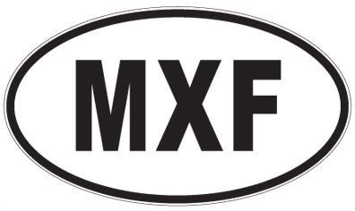 MXF - 3 Letter Initials Oval Sticker
