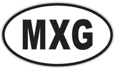 MXG - 3 Letter Initials Oval Sticker