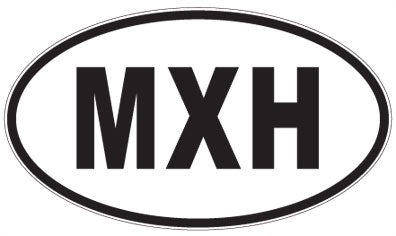 MXH - 3 Letter Initials Oval Sticker