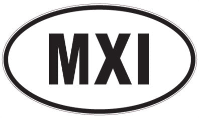MXI - 3 Letter Initials Oval Sticker