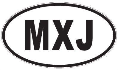 MXJ - 3 Letter Initials Oval Sticker