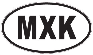 MXK - 3 Letter Initials Oval Sticker