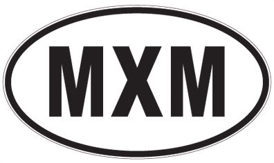 MXM - 3 Letter Initials Oval Sticker