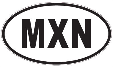 MXN - 3 Letter Initials Oval Sticker