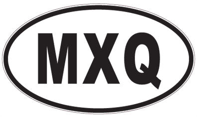 MXQ - 3 Letter Initials Oval Sticker