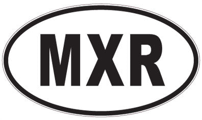 MXR - 3 Letter Initials Oval Sticker