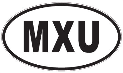 MXU - 3 Letter Initials Oval Sticker