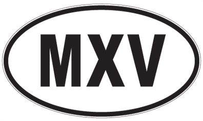 MXV - 3 Letter Initials Oval Sticker