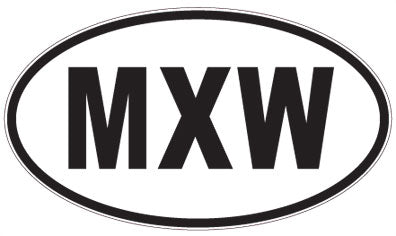 MXW - 3 Letter Initials Oval Sticker