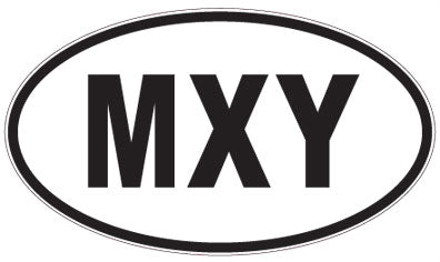 MXY - 3 Letter Initials Oval Sticker