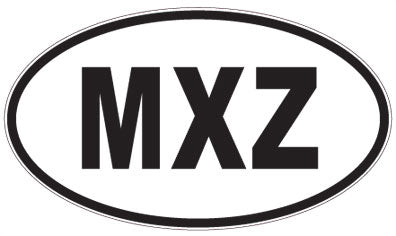 MXZ - 3 Letter Initials Oval Sticker