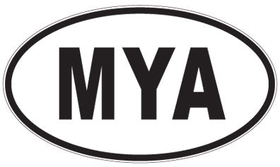 MYA - 3 Letter Initials Oval Sticker