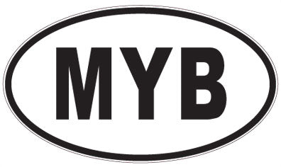MYB - 3 Letter Initials Oval Sticker