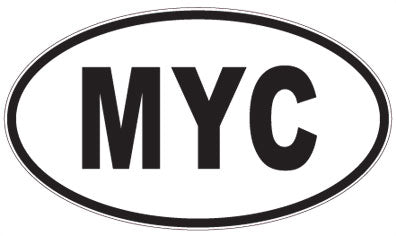 MYC - 3 Letter Initials Oval Sticker