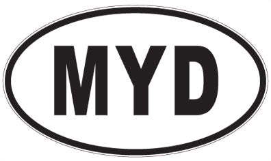MYD - 3 Letter Initials Oval Sticker