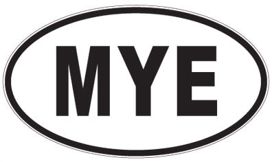 MYE - 3 Letter Initials Oval Sticker