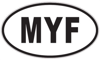 MYF - 3 Letter Initials Oval Sticker